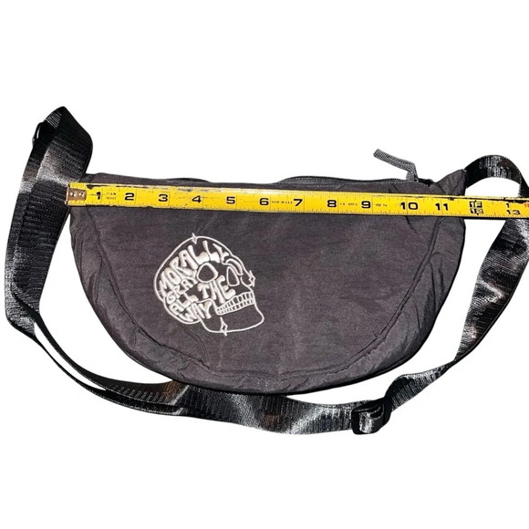 Morally Gray Nylon Puffy Crescent Shoulder Bag - Picture 6 of 6